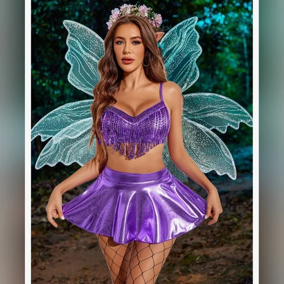 Shimmering Purple Bikini Set - Festival/Rave Outfit #765 - Picture 5 of 9